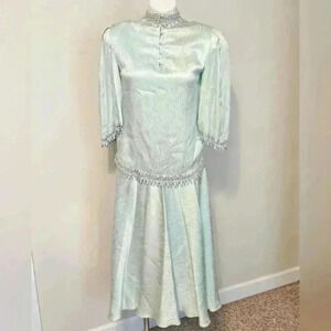 Rina di' Montella 100% Silk two piece Dress EUC